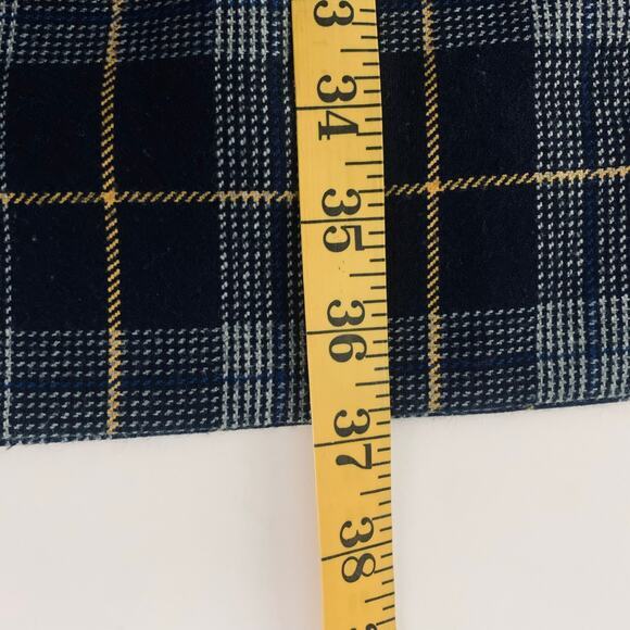 LAURA ASHLEY Dress 8 Shift Plaid Navy Checked Wool Front Pockets Keyhole Closure - Picture 16 of 16